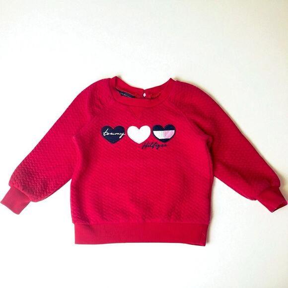 Lot of 2 Tommy Hilfiger Baby Girl 18M Sweatshirt Pullover Sweater Ruffle Logo - Picture 6 of 6